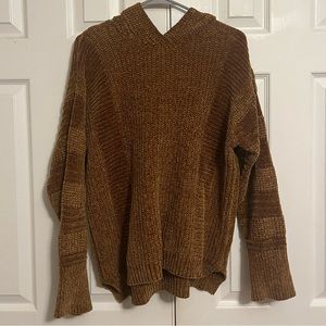 Mustard Brown Hooded Sweater